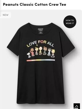 Peanuts Classic Cotton Crew Tee - Black